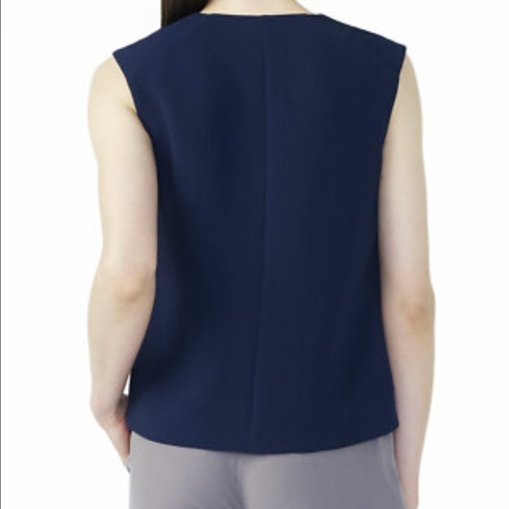 Armani Exchange Navy Sleeveless Blouse - Picture 2 of 5